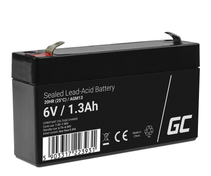 Akumulator AGM Green Cell Akumulator AGM VRLA  6V 1.3Ah